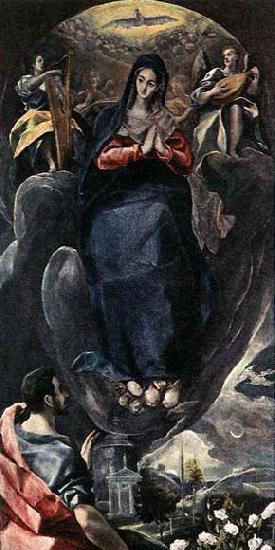 GRECO, El The Virgin of the Immaculate Conception and St John oil painting picture